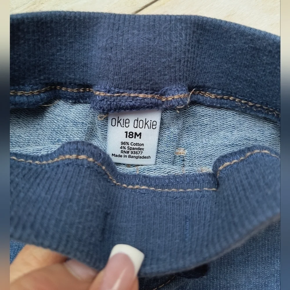 Okie Dokie Baby Boy Denim Stretchy Jeans Blue Size 18 Months